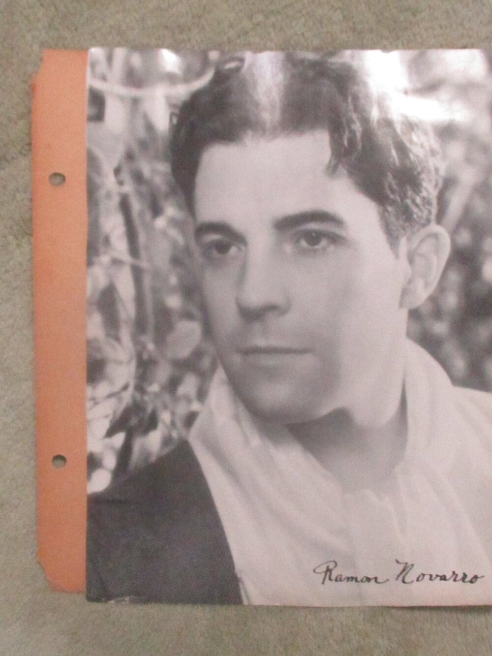 RAMON NAVARRO 7 1/4" x 10" Silent Film era Actor with added articles on the back